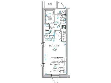 上池台1丁目アパート(2K/3階)の間取り写真
