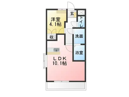 シェルティ F1(1LDK/1階)の間取り写真