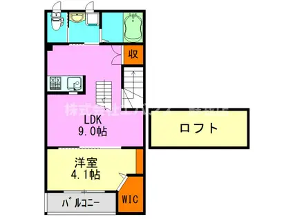 ルミエール・エタンセルSIX(1LDK/2階)の間取り写真