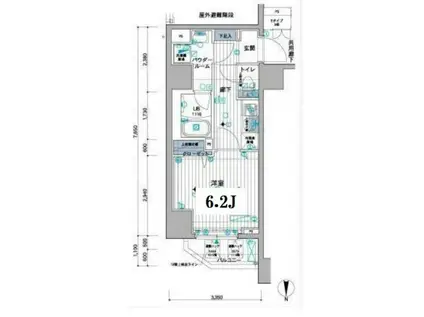 メインステージ錦糸町VIIラピス(1K/10階)の間取り写真
