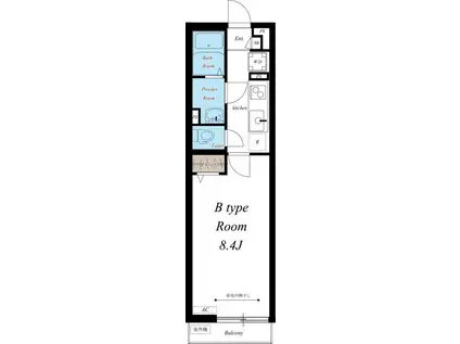 リブリ・子安(1K/1階)の間取り写真
