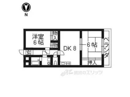 FORUM東向日(2DK/3階)の間取り写真