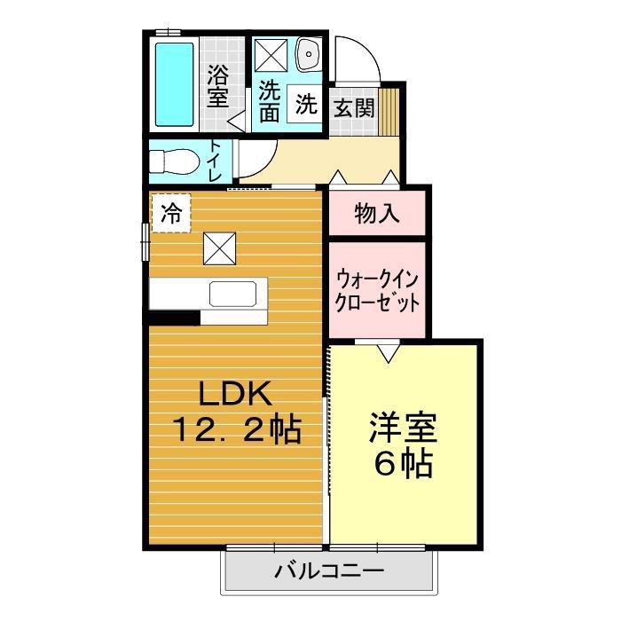 レスパッス・ゼン(1LDK/1階)の間取り写真