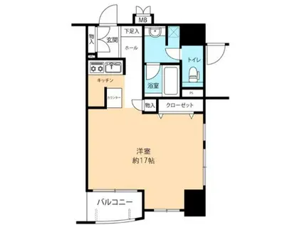 クレアランドマーク(ワンルーム/13階)の間取り写真