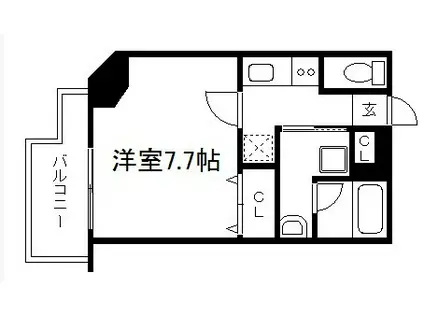 アスヴェル京都西京極(1K/3階)の間取り写真