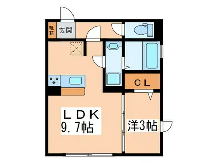 グリーンフォレスト府中(1LDK/3階)の間取り写真