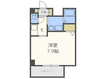 ラシーヌ天王寺(1K/2階)の間取り写真