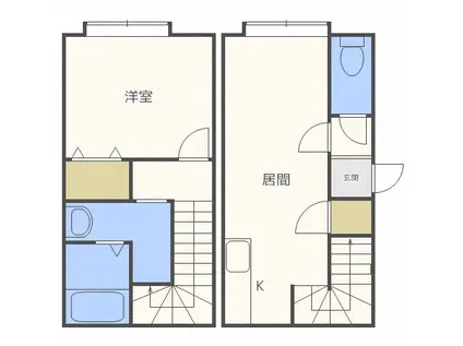 リバーヴィレッジ平岸(1LDK/1階)の間取り写真