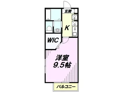Kメゾン(1K/2階)の間取り写真