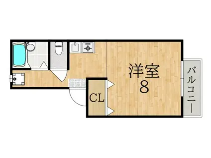 シティロイヤル富雄北(1K/2階)の間取り写真