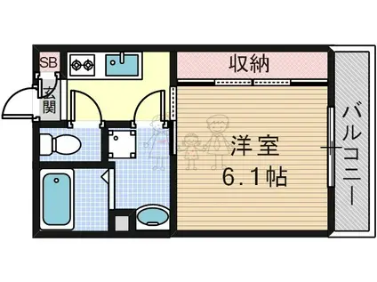 エメラルドパークレジデンス(1K/3階)の間取り写真