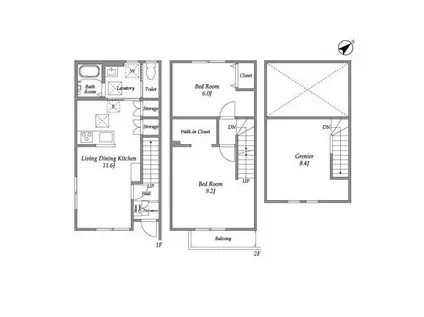 ソレイユ A棟(2LDK/1階)の間取り写真