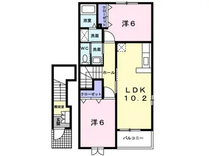 ボア・ソルーチ(2LDK/2階)の間取り写真