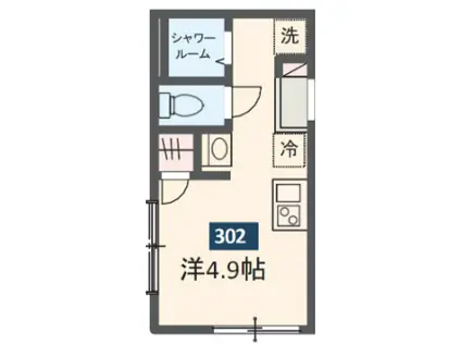 MELDIA浅草II(ワンルーム/3階)の間取り写真