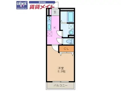 ベルフォーレ(1K/3階)の間取り写真