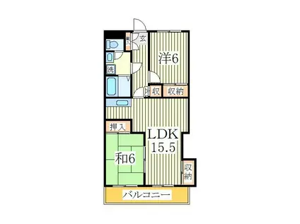 カームヤタ藤第三(2LDK/3階)の間取り写真