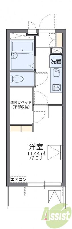 レオパレスSTEP(1K/3階)の間取り写真