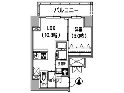 レジデンス王子山田屋(1LDK/8階)の間取り写真
