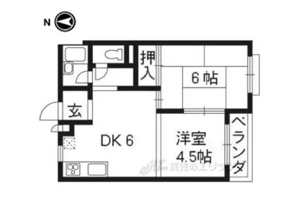 メゾン山中(2DK/1階)の間取り写真