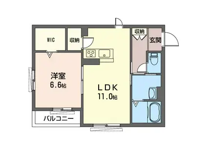 アンビシア本厚木(1LDK/2階)の間取り写真