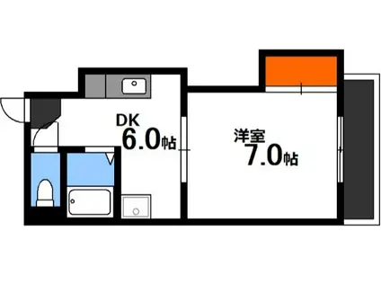 ハイムサンシルク(1DK/2階)の間取り写真