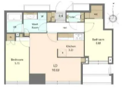 大崎ステーションレジデンス(2LDK/30階)の間取り写真