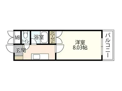 レガロ出汐(1K/4階)の間取り写真