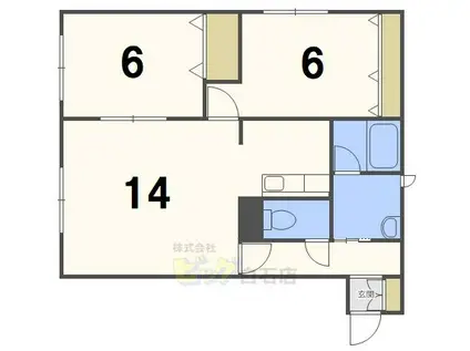 アルファ菊水(2LDK/1階)の間取り写真