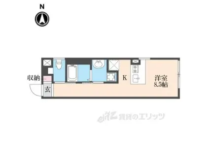 アイリス清水五条(ワンルーム/5階)の間取り写真