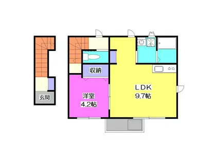 DOMANI(1LDK/2階)の間取り写真