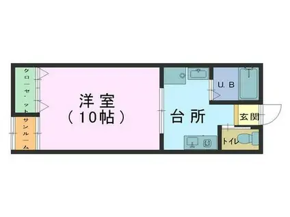 みぎわハイツ(1K/2階)の間取り写真