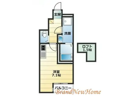 あんしん浜寺公園町08-5002(ワンルーム/1階)の間取り写真