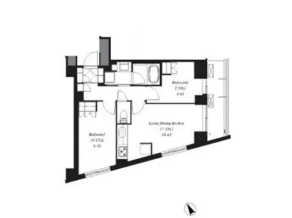 フレンシア田端南(2LDK/4階)の間取り写真