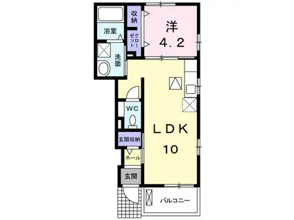 ベル アンジュ I(1LDK/1階)の間取り写真