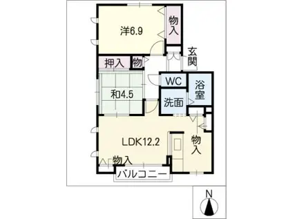 ファイン・ビレッチIII(1LDK/2階)の間取り写真