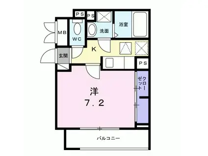 ラグーナ ルカ(1K/1階)の間取り写真