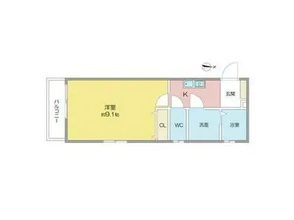 グラン・シャリオ日比野(1K/3階)の間取り写真