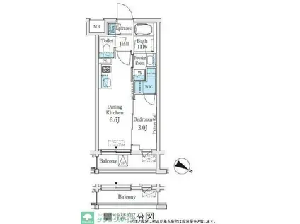 イプセ東高円寺(1DK/2階)の間取り写真