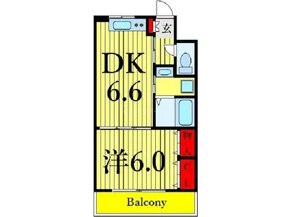 サンライズ(1DK/1階)の間取り写真