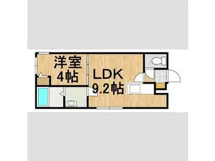 マリオットFビレッジ(1LDK/4階)の間取り写真