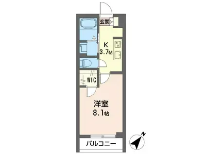 グランクラス潮見ST(1K/2階)の間取り写真