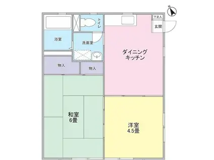 野口ハイツ(2DK/1階)の間取り写真