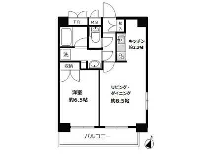 パレステュディオ広尾(1LDK/11階)の間取り写真