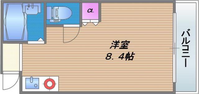 デッセ森ノ宮(ワンルーム/2階)の間取り写真