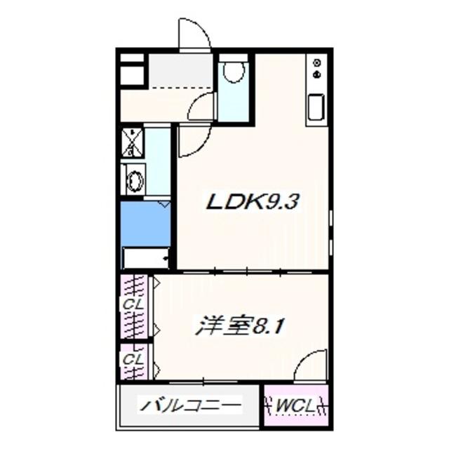 プロスペリティーK-II(1LDK/2階)の間取り写真