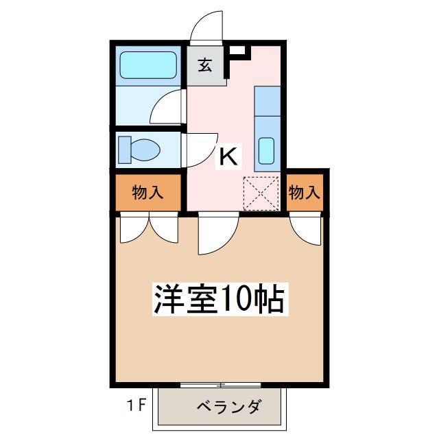 CASAマサキA(1K/1階)の間取り写真