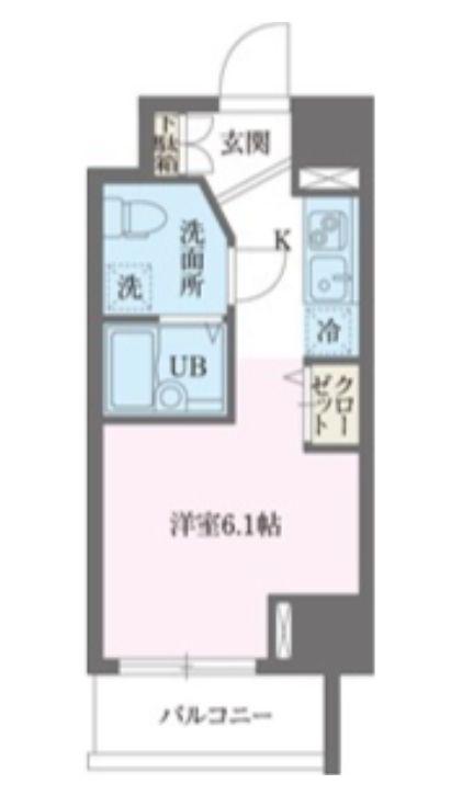 THEパームス新小岩(ワンルーム/6階)の間取り写真