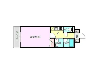 セレッソコート新大阪(1K/8階)の間取り写真