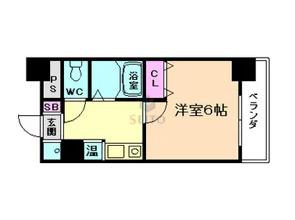 コート十三(1K/9階)の間取り写真