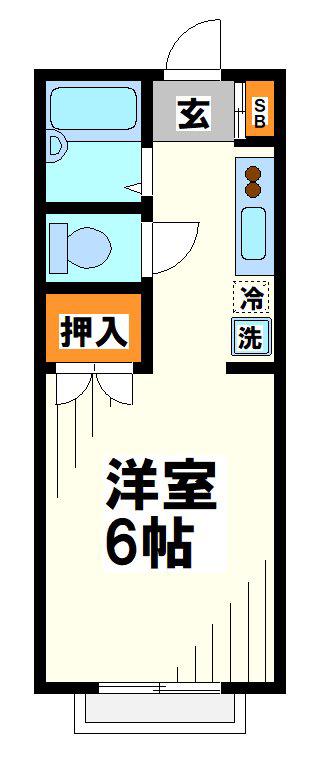 メイプルタウン(1K/1階)の間取り写真